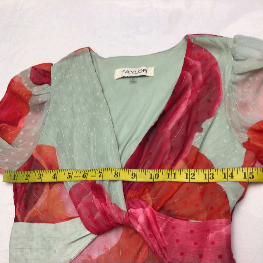 Taylor Red and Green Long Sleeve Dress - Picture 6 of 15